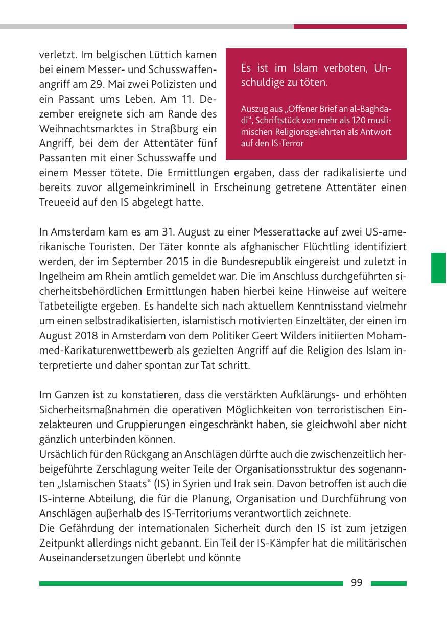 Seite 100 des Verfassungsschutzbericht 2018 Rheinland-Pfalz