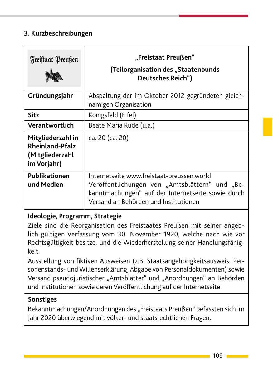 Seite 111 des Verfassungsschutzbericht 2020 Rheinland-Pfalz