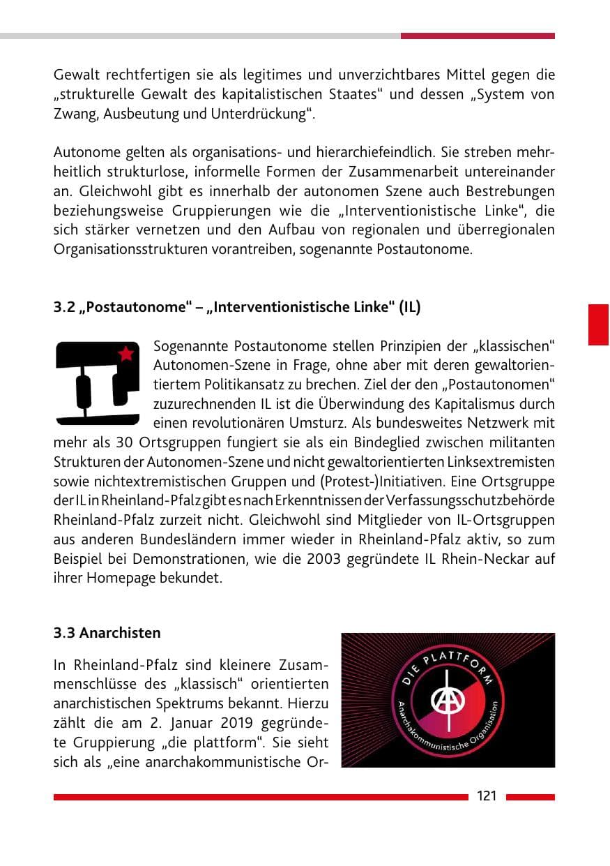 Seite 123 des Verfassungsschutzbericht 2020 Rheinland-Pfalz