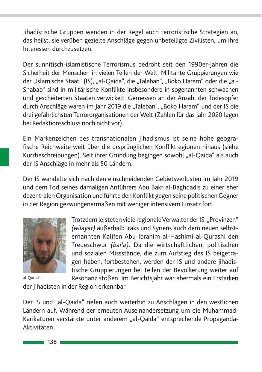 Seite 140 des Verfassungsschutzbericht 2020 Rheinland-Pfalz