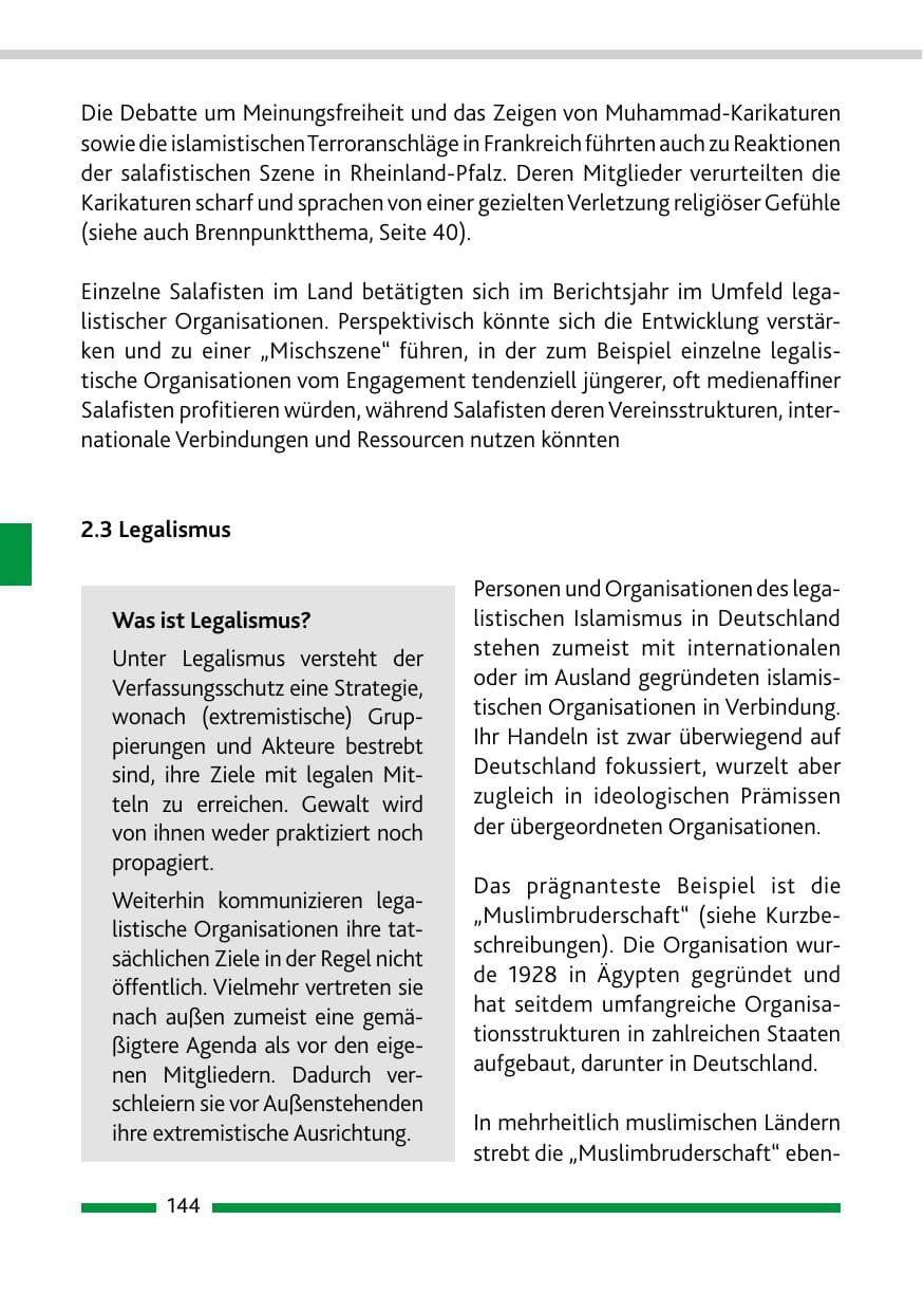 Seite 146 des Verfassungsschutzbericht 2020 Rheinland-Pfalz