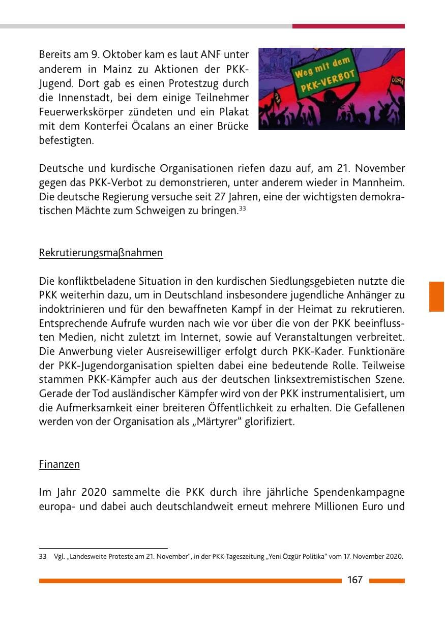 Seite 169 des Verfassungsschutzbericht 2020 Rheinland-Pfalz