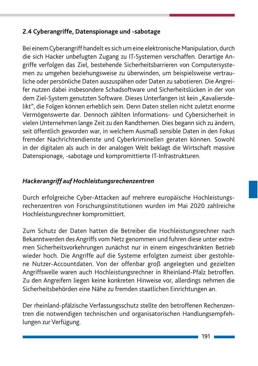 Seite 193 des Verfassungsschutzbericht 2020 Rheinland-Pfalz