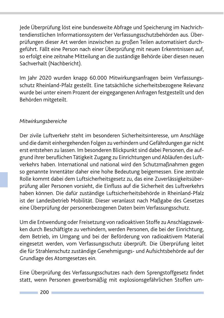 Seite 202 des Verfassungsschutzbericht 2020 Rheinland-Pfalz