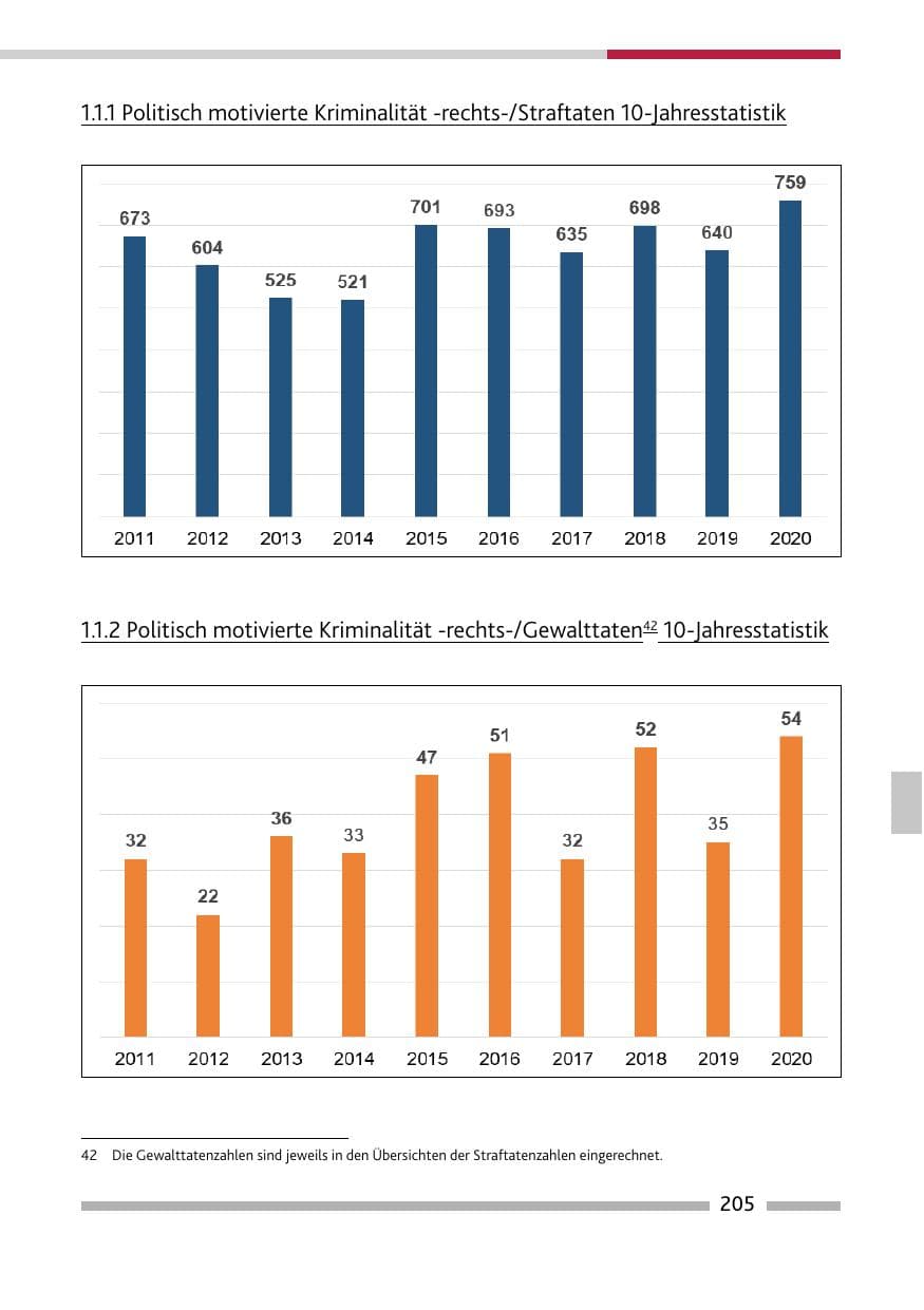 Seite 207 des Verfassungsschutzbericht 2020 Rheinland-Pfalz