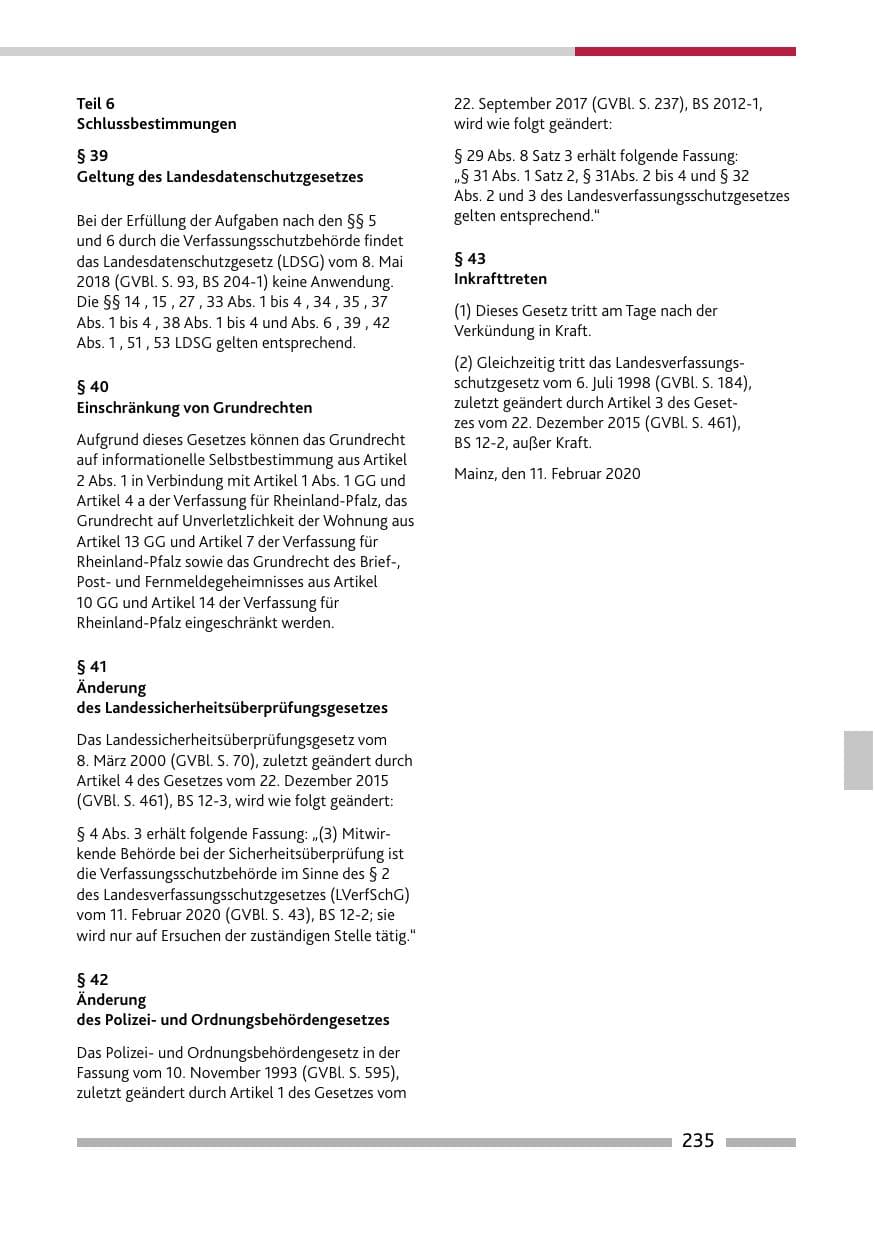 Seite 237 des Verfassungsschutzbericht 2020 Rheinland-Pfalz