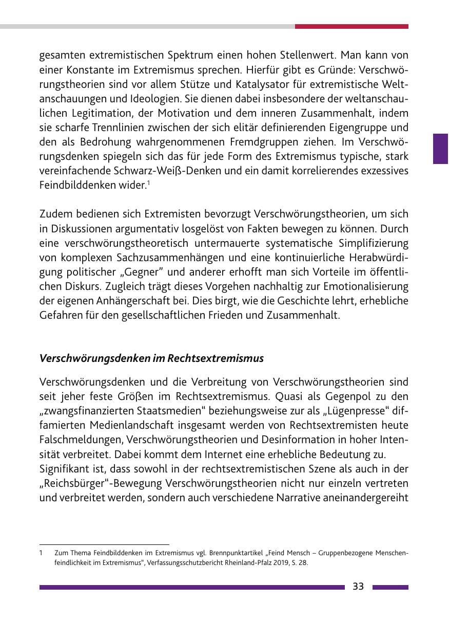 Seite 35 des Verfassungsschutzbericht 2020 Rheinland-Pfalz
