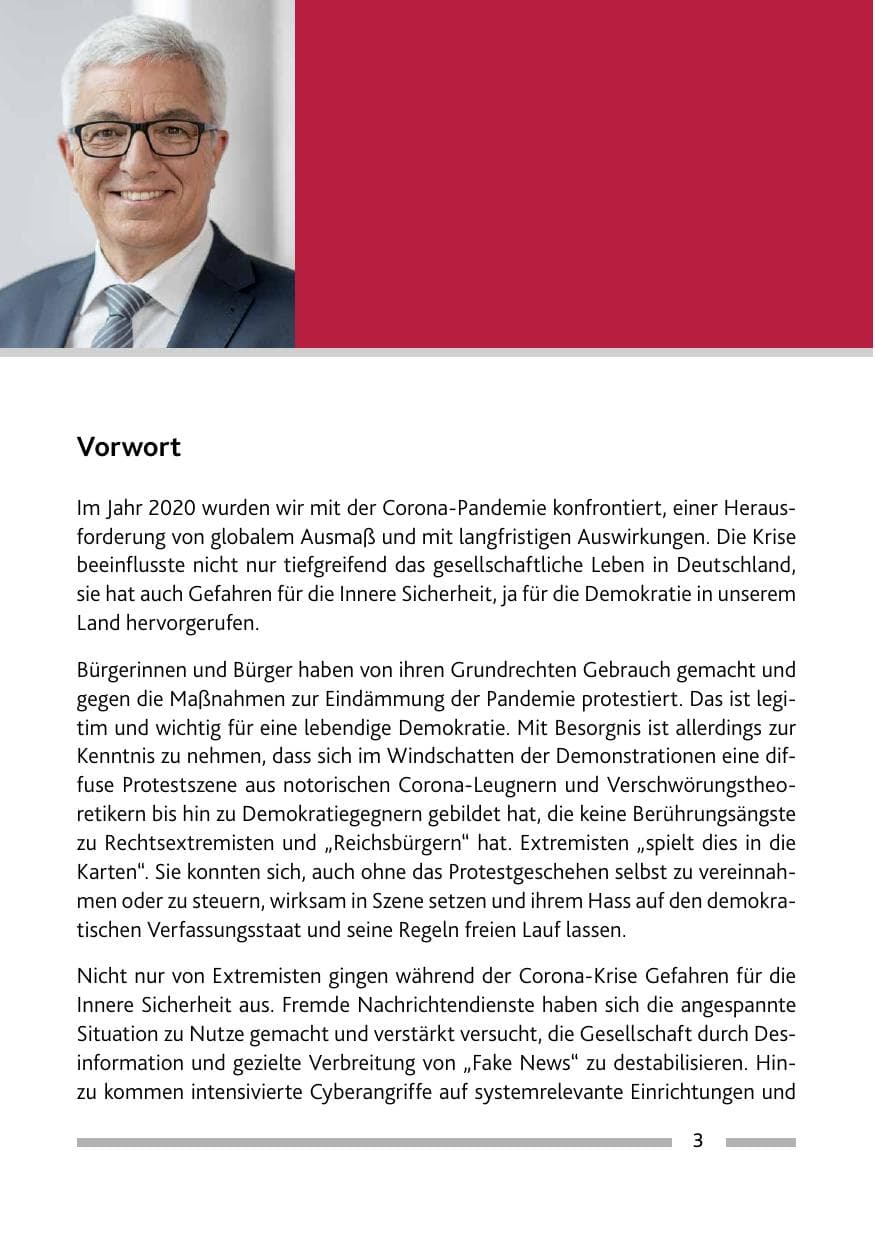 Seite 5 des Verfassungsschutzbericht 2020 Rheinland-Pfalz