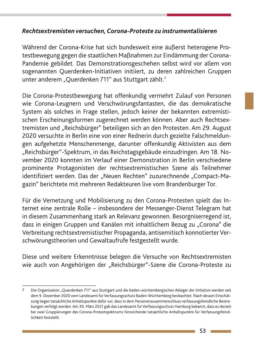 Seite 55 des Verfassungsschutzbericht 2020 Rheinland-Pfalz