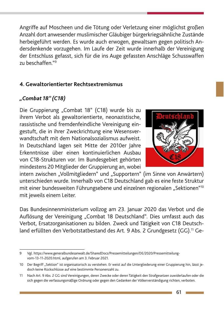 Seite 63 des Verfassungsschutzbericht 2020 Rheinland-Pfalz