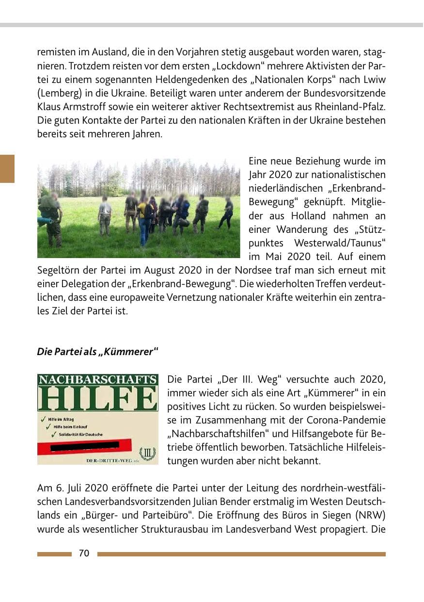 Seite 72 des Verfassungsschutzbericht 2020 Rheinland-Pfalz