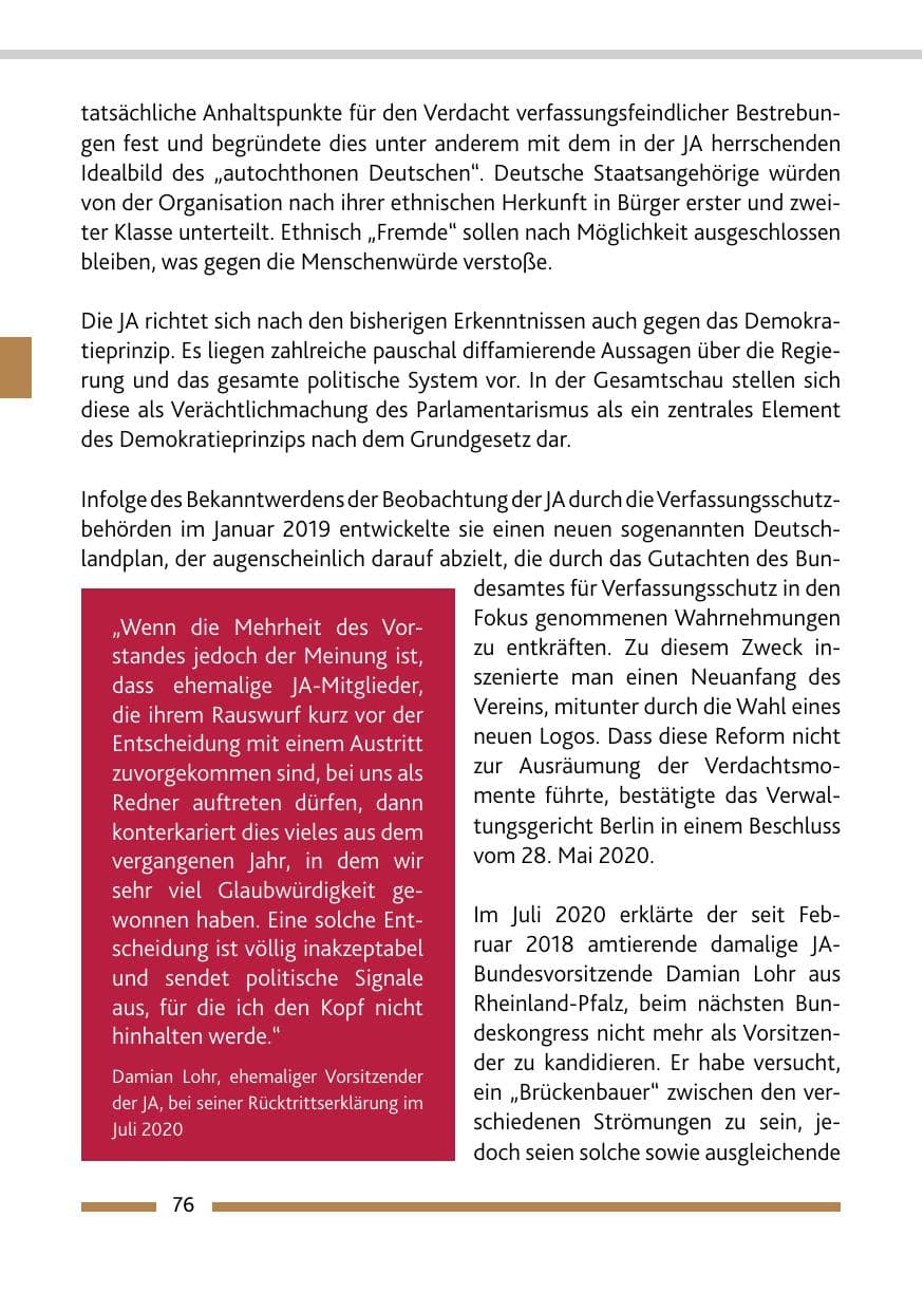 Seite 78 des Verfassungsschutzbericht 2020 Rheinland-Pfalz