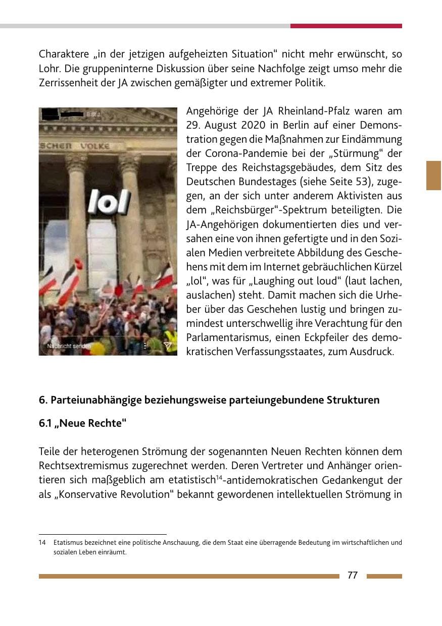 Seite 79 des Verfassungsschutzbericht 2020 Rheinland-Pfalz