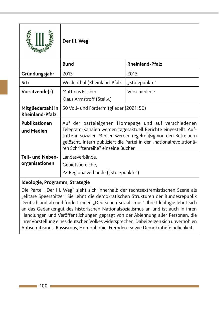 Seite 102 des Verfassungsschutzbericht 2022 Rheinland-Pfalz