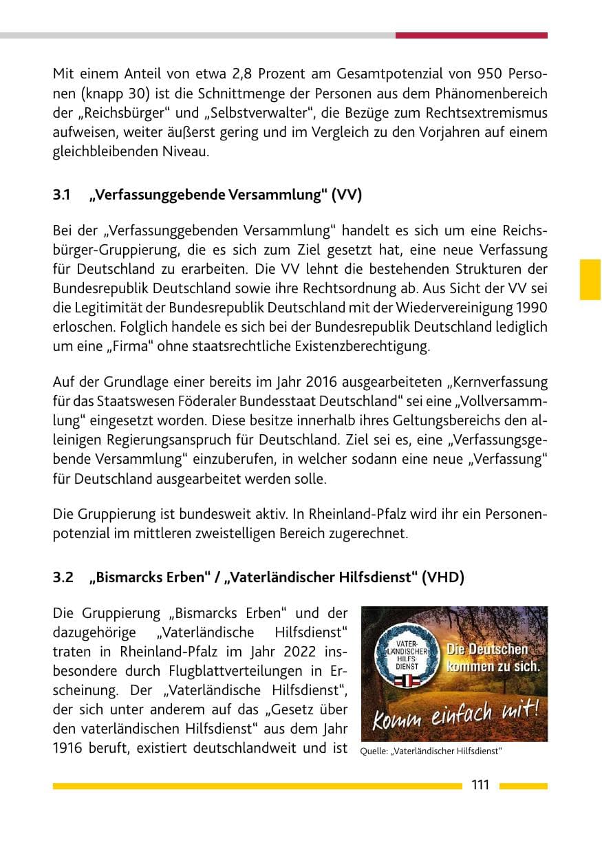 Seite 113 des Verfassungsschutzbericht 2022 Rheinland-Pfalz