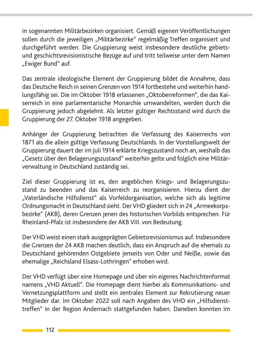 Seite 114 des Verfassungsschutzbericht 2022 Rheinland-Pfalz