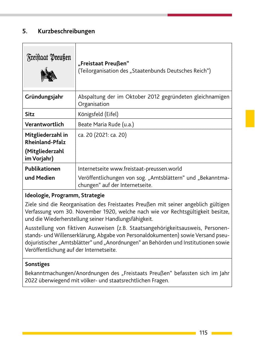Seite 117 des Verfassungsschutzbericht 2022 Rheinland-Pfalz