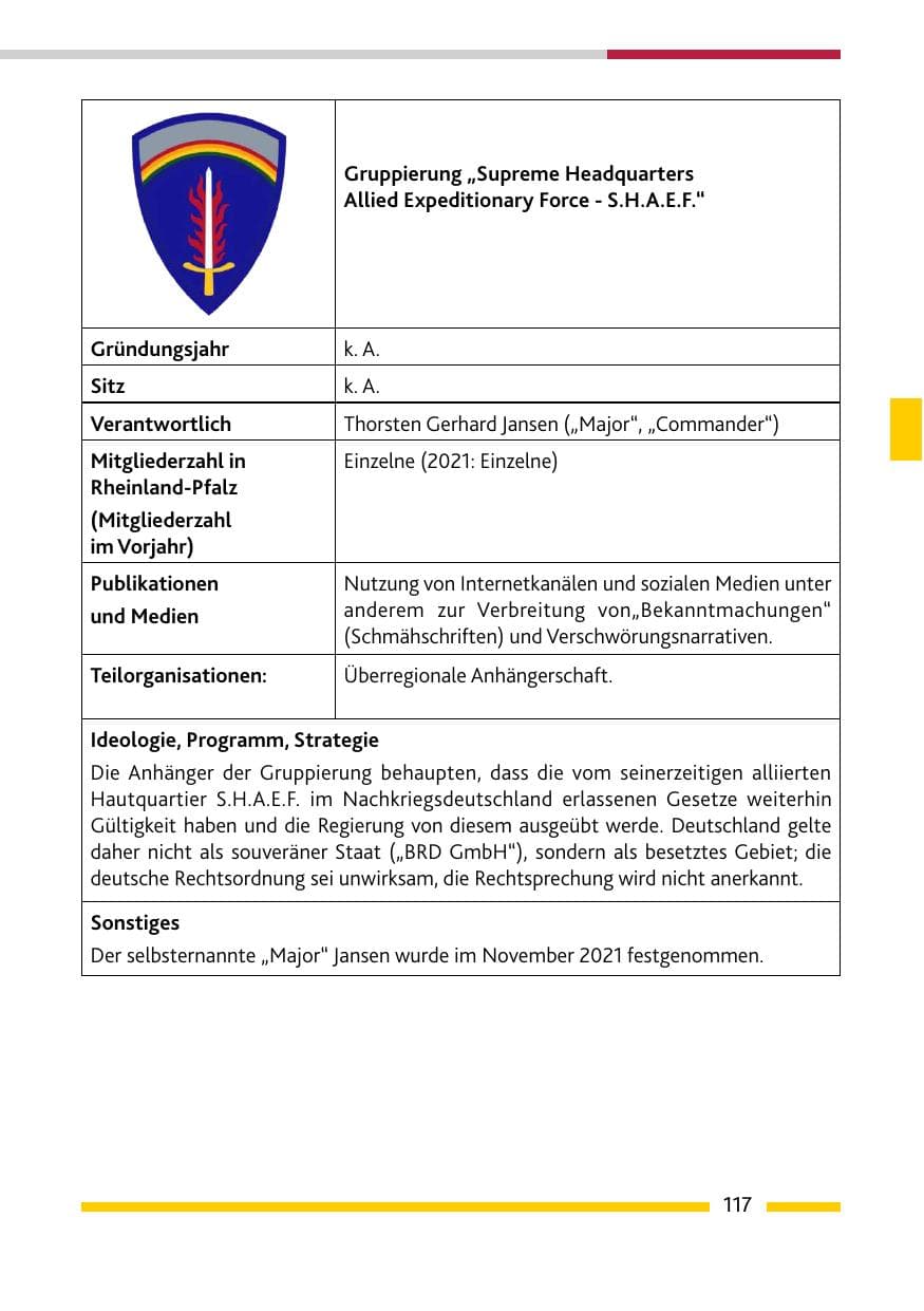 Seite 119 des Verfassungsschutzbericht 2022 Rheinland-Pfalz