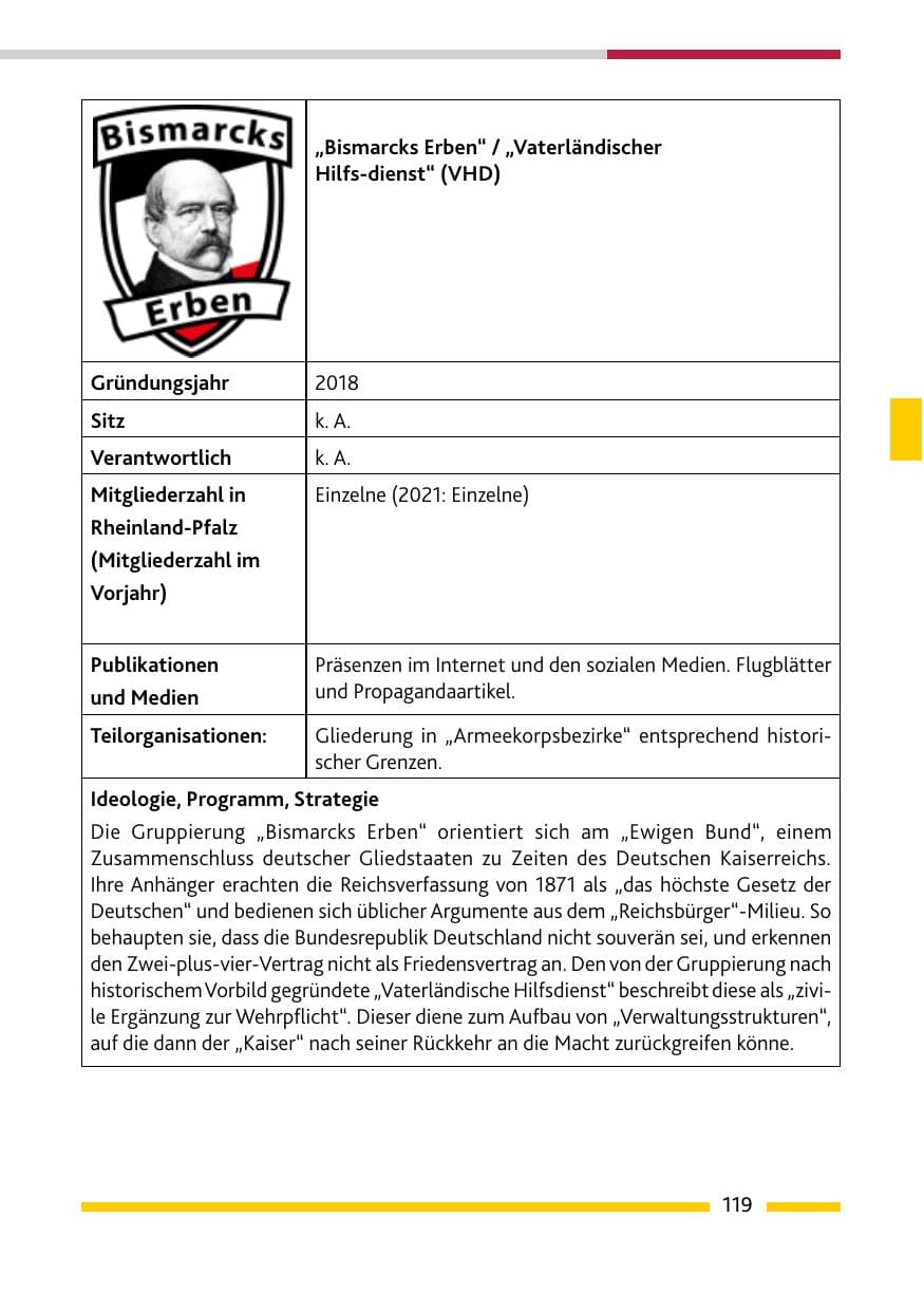 Seite 121 des Verfassungsschutzbericht 2022 Rheinland-Pfalz