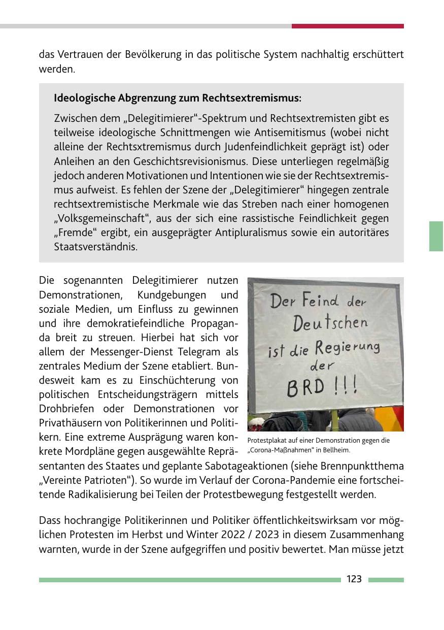 Seite 125 des Verfassungsschutzbericht 2022 Rheinland-Pfalz