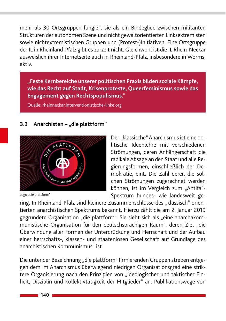 Seite 142 des Verfassungsschutzbericht 2022 Rheinland-Pfalz