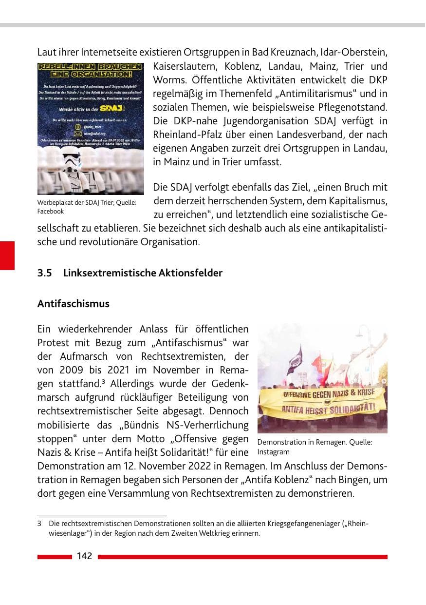 Seite 144 des Verfassungsschutzbericht 2022 Rheinland-Pfalz