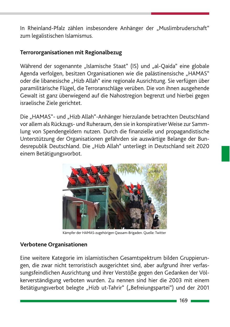 Seite 171 des Verfassungsschutzbericht 2022 Rheinland-Pfalz