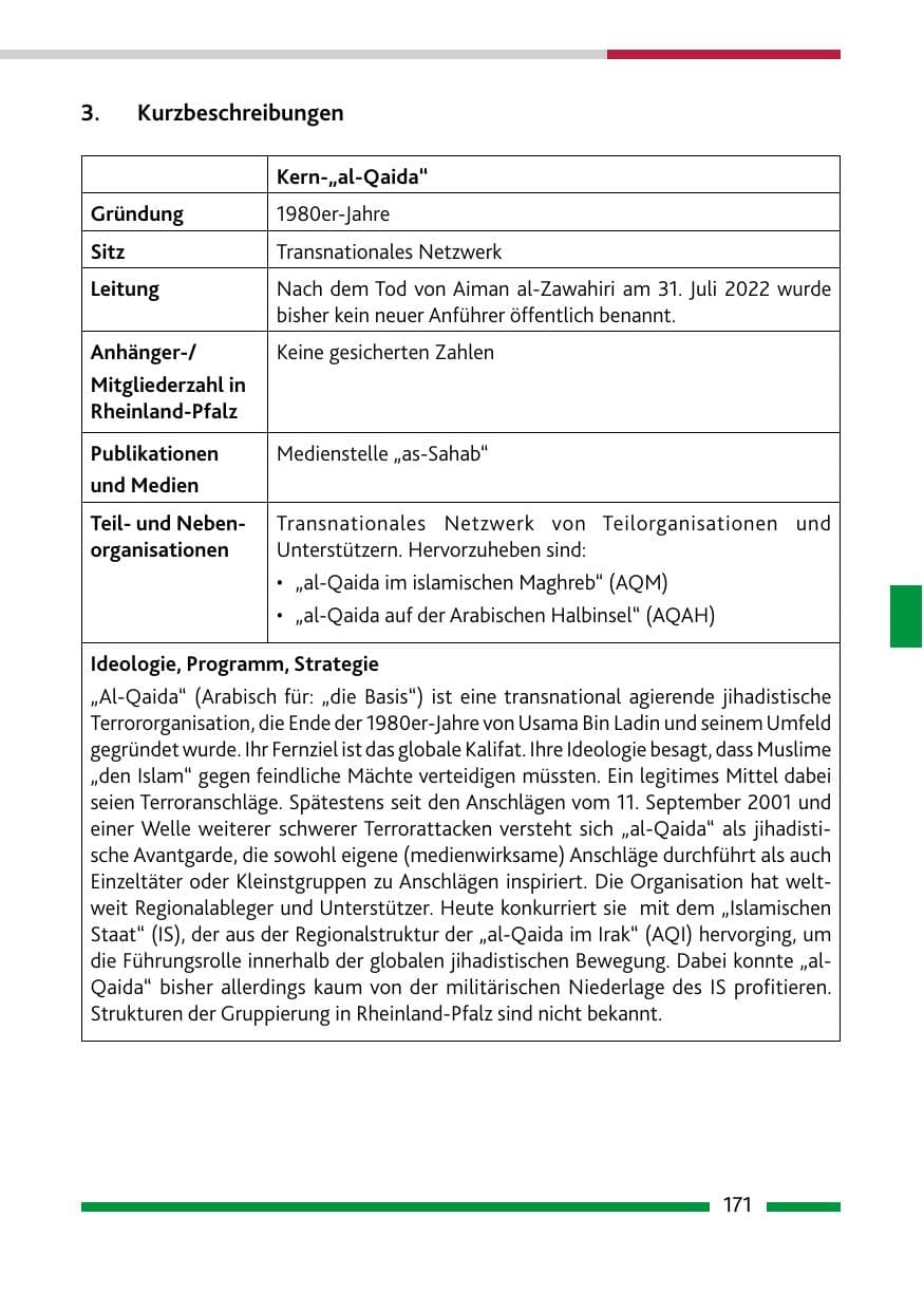 Seite 173 des Verfassungsschutzbericht 2022 Rheinland-Pfalz