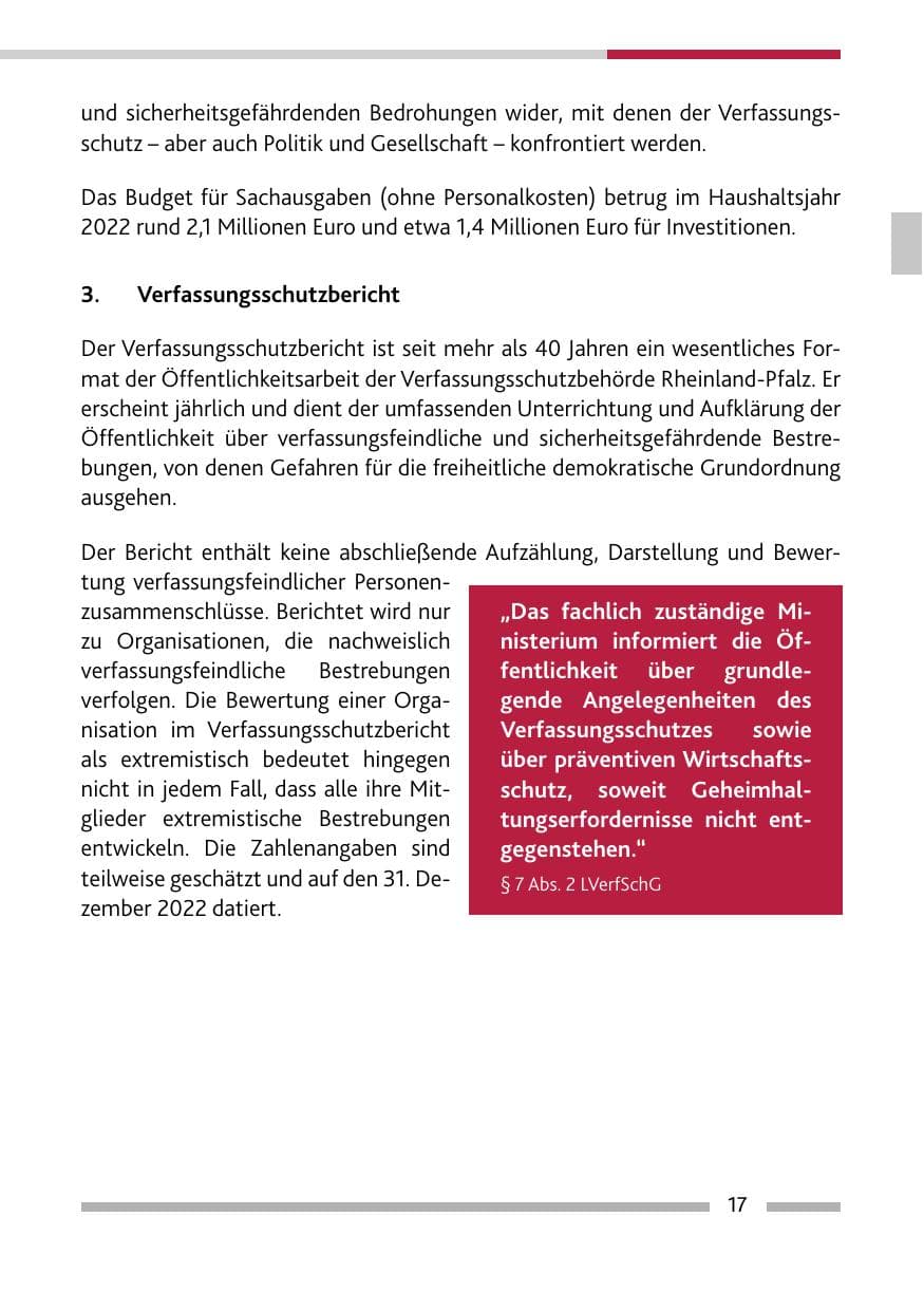 Seite 19 des Verfassungsschutzbericht 2022 Rheinland-Pfalz