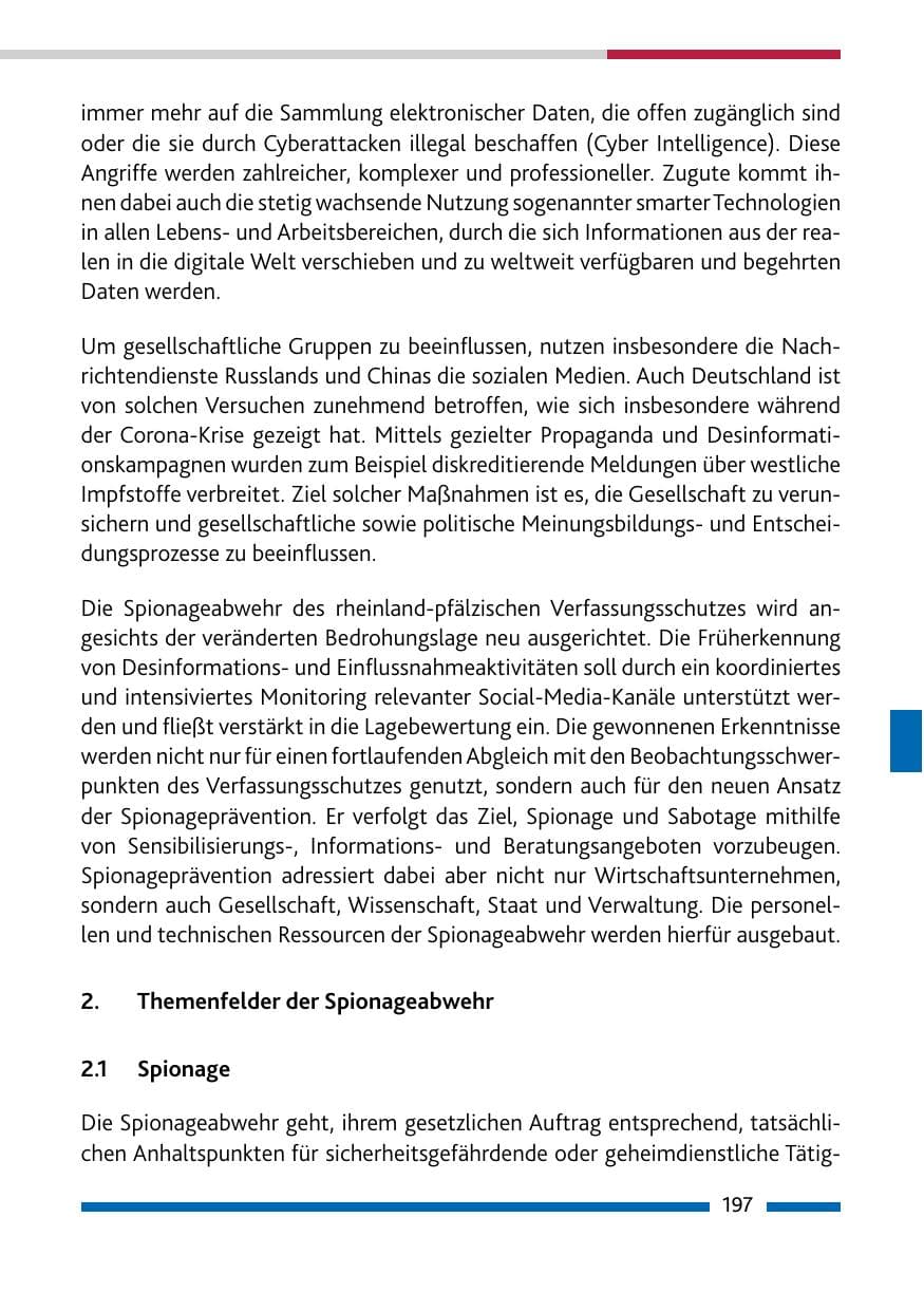 Seite 199 des Verfassungsschutzbericht 2022 Rheinland-Pfalz