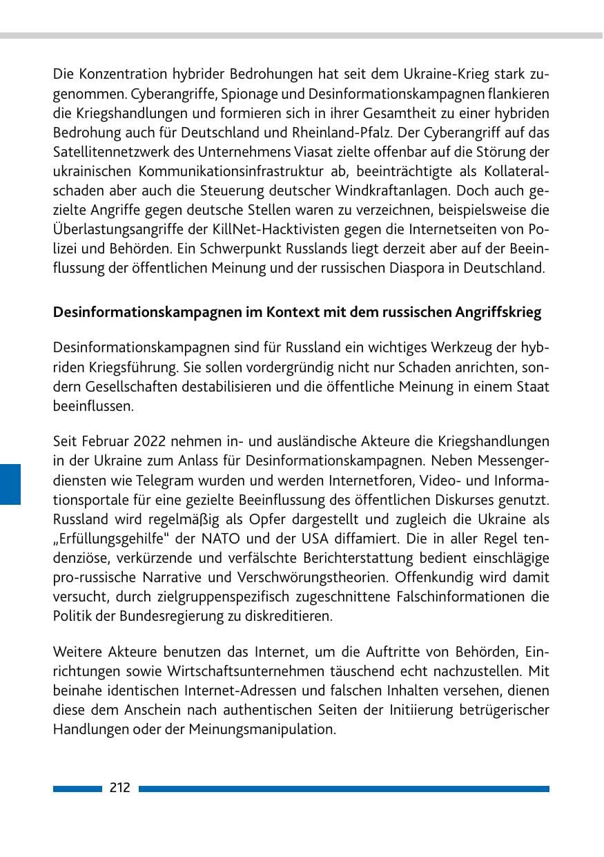 Seite 214 des Verfassungsschutzbericht 2022 Rheinland-Pfalz