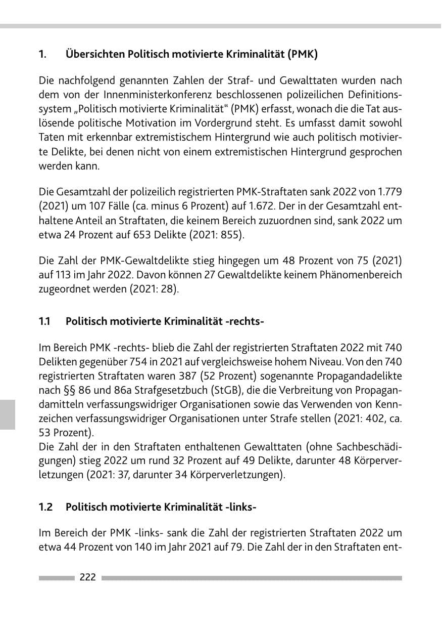 Seite 224 des Verfassungsschutzbericht 2022 Rheinland-Pfalz