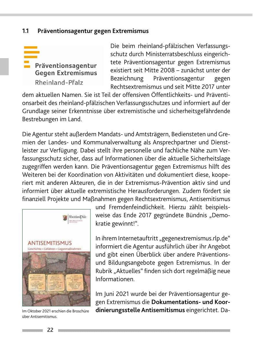 Seite 24 des Verfassungsschutzbericht 2022 Rheinland-Pfalz