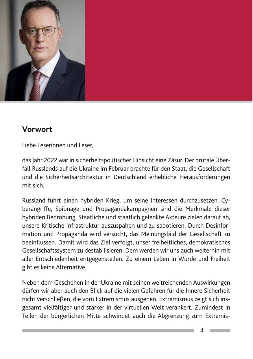 Seite 5 des Verfassungsschutzbericht 2022 Rheinland-Pfalz