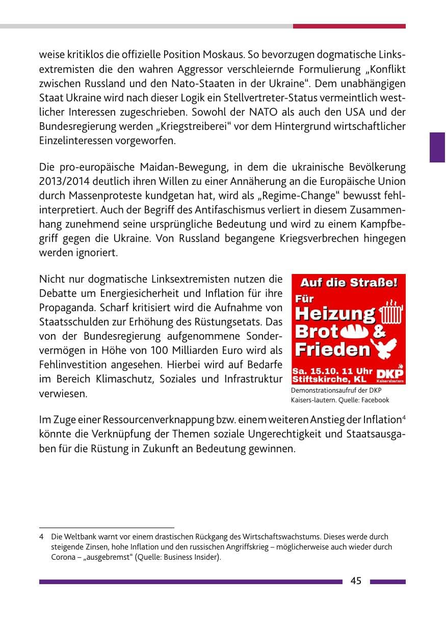 Seite 47 des Verfassungsschutzbericht 2022 Rheinland-Pfalz