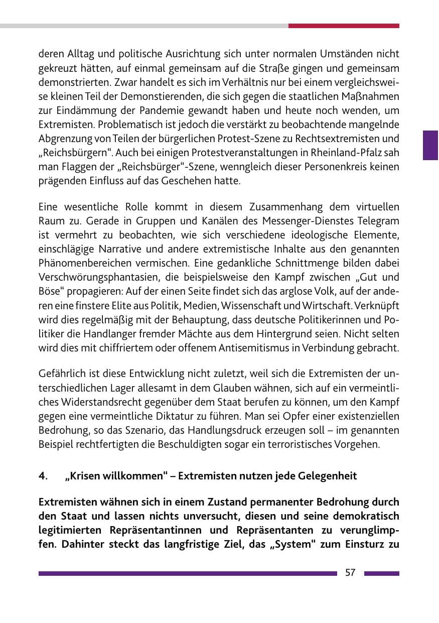 Seite 59 des Verfassungsschutzbericht 2022 Rheinland-Pfalz
