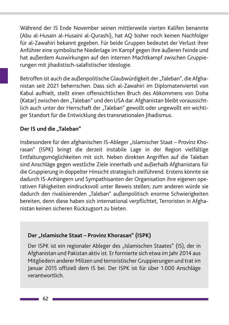 Seite 64 des Verfassungsschutzbericht 2022 Rheinland-Pfalz