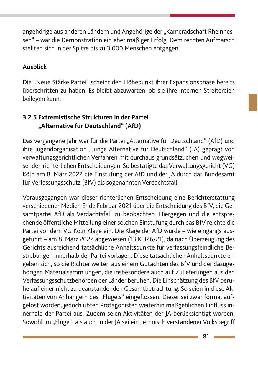 Seite 83 des Verfassungsschutzbericht 2022 Rheinland-Pfalz