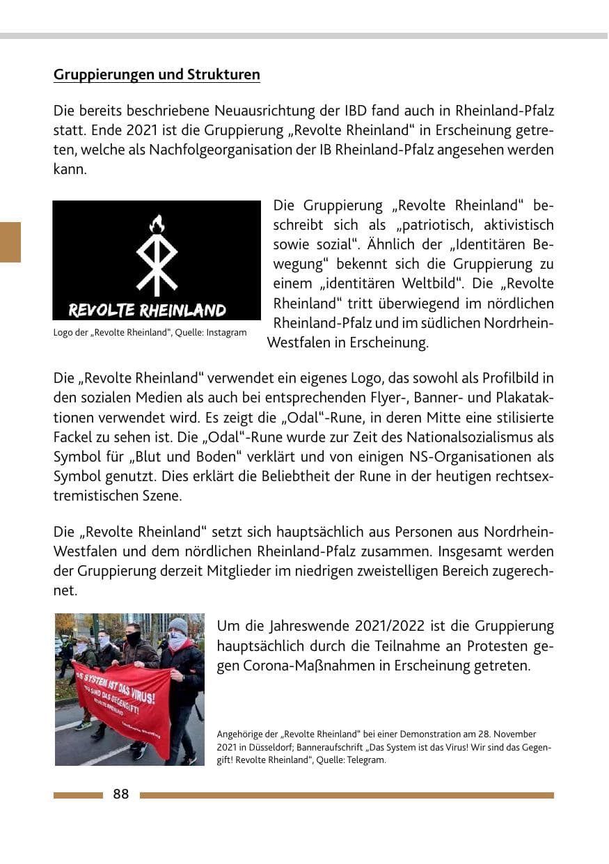 Seite 90 des Verfassungsschutzbericht 2022 Rheinland-Pfalz