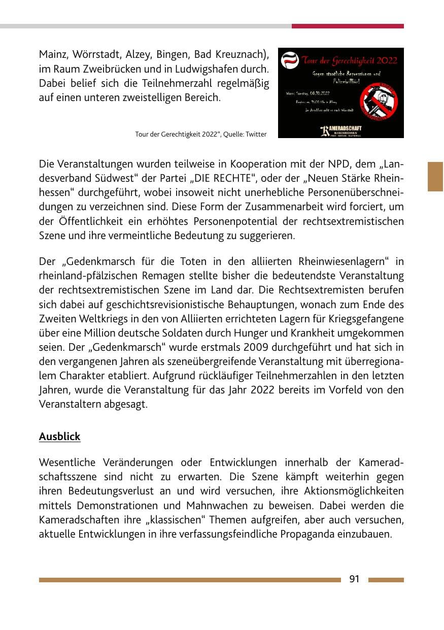 Seite 93 des Verfassungsschutzbericht 2022 Rheinland-Pfalz