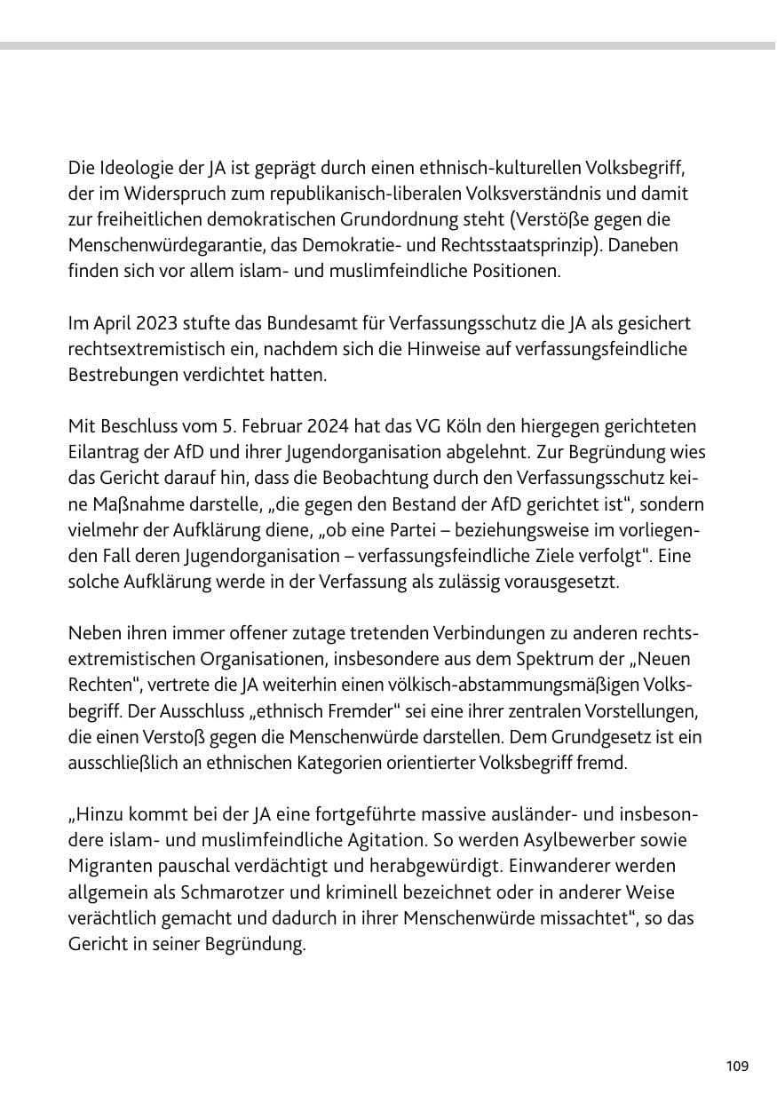 Seite 109 des Verfassungsschutzbericht 2023 Rheinland-Pfalz