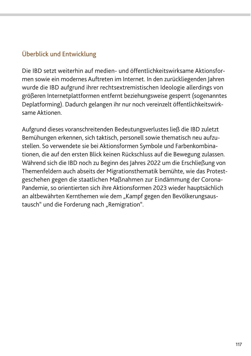 Seite 117 des Verfassungsschutzbericht 2023 Rheinland-Pfalz