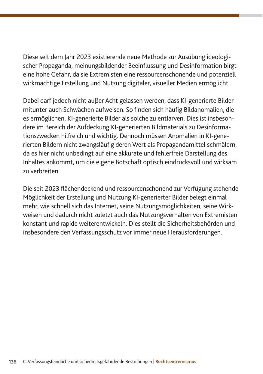 Seite 136 des Verfassungsschutzbericht 2023 Rheinland-Pfalz