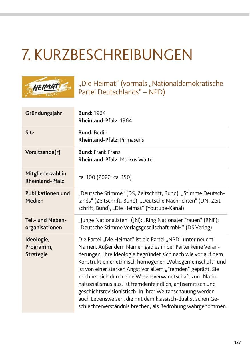 Seite 137 des Verfassungsschutzbericht 2023 Rheinland-Pfalz