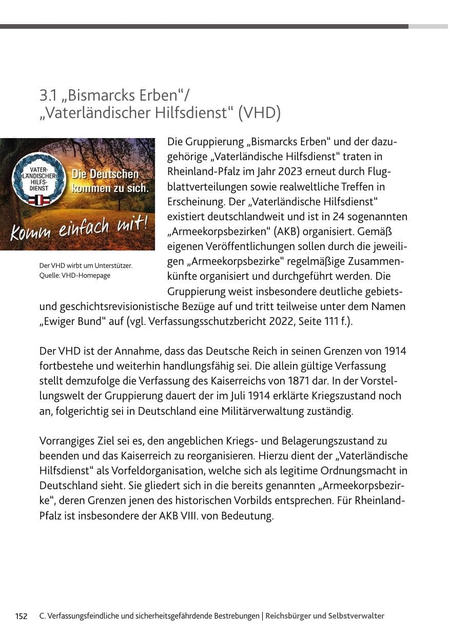Seite 152 des Verfassungsschutzbericht 2023 Rheinland-Pfalz