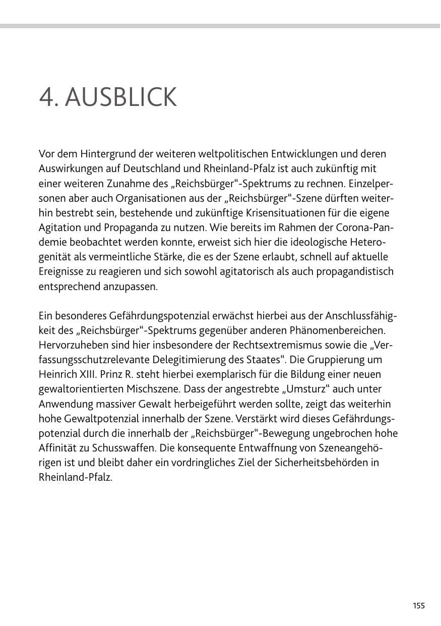 Seite 155 des Verfassungsschutzbericht 2023 Rheinland-Pfalz