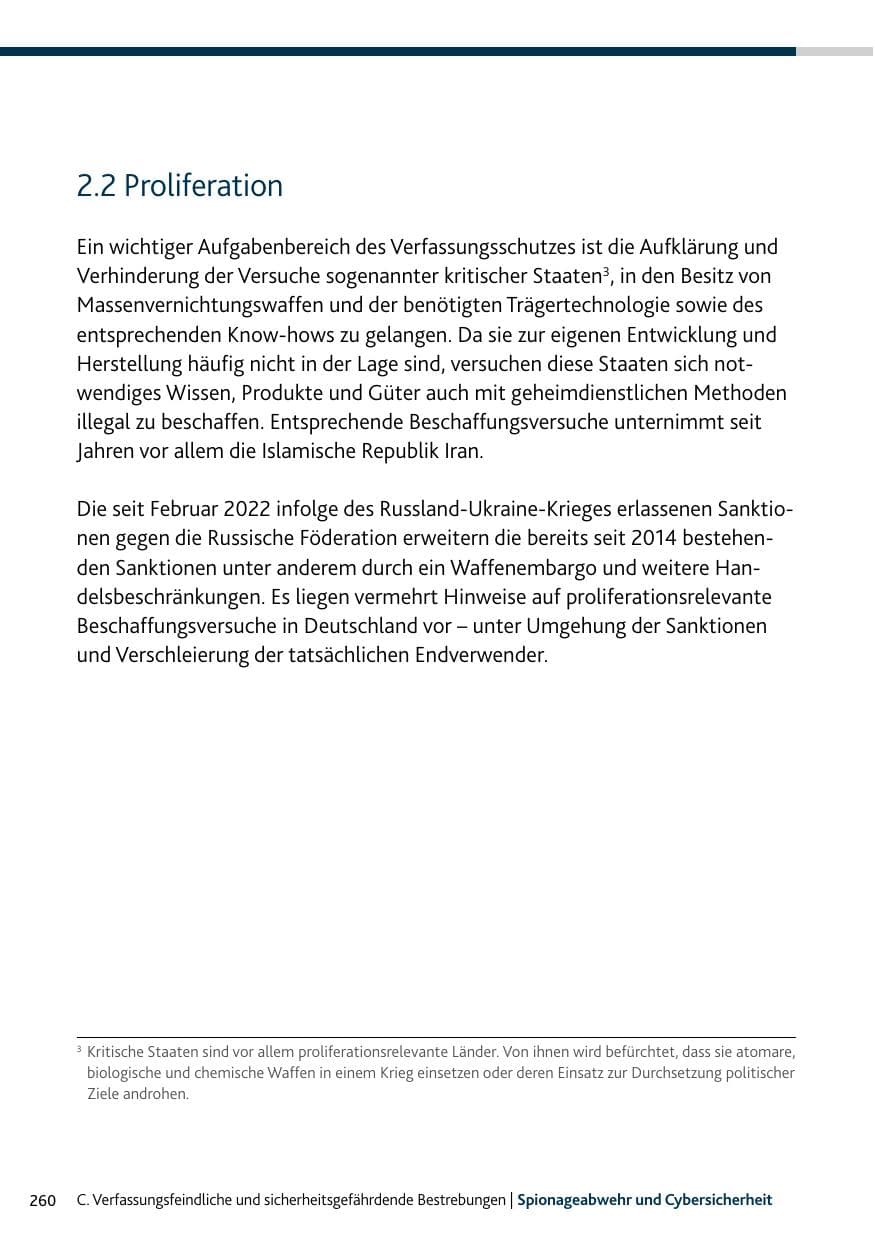 Seite 260 des Verfassungsschutzbericht 2023 Rheinland-Pfalz