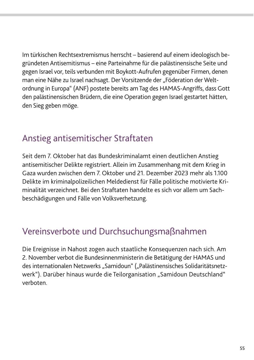 Seite 55 des Verfassungsschutzbericht 2023 Rheinland-Pfalz