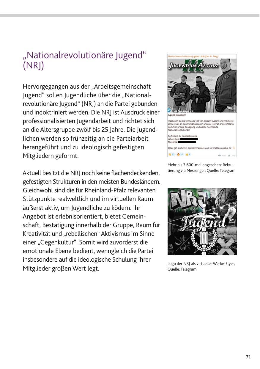 Seite 71 des Verfassungsschutzbericht 2023 Rheinland-Pfalz