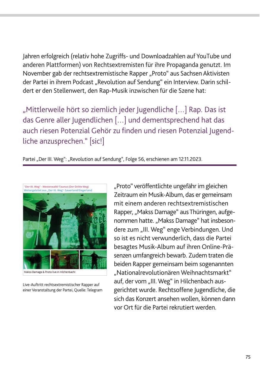 Seite 75 des Verfassungsschutzbericht 2023 Rheinland-Pfalz